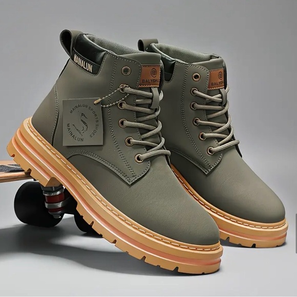 Woman’s Green Work Winter Combat High Top Hiking Boots Sz 7 - Picture 3 of 7